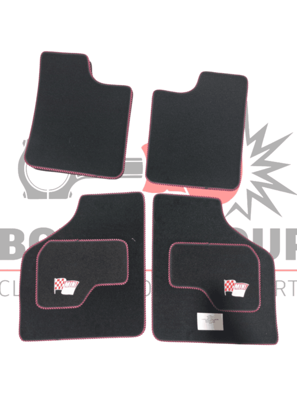 Mini Sport Luxury Carpet Mat Set With Black & Red Binding
