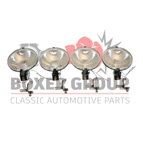 Lamp Kit Of 4 Black Spotlamps and Stainless Steel Brackets